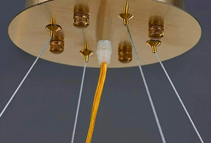 Living room chandelier Villa duplex modern simple stainless steel creative chandelier interior lighting LED lights gold