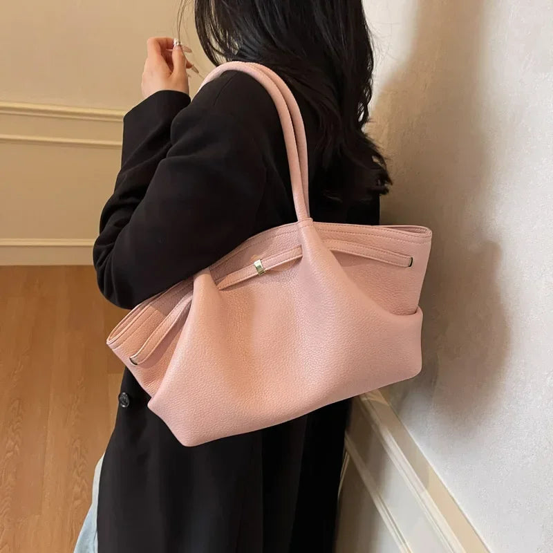 2026 French Style Women Tote Bag Large Capacity Luxury Underarm Bag Casual Single Shoulder Handbag Daily Commute Shopping Bags