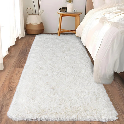 VIKAMA Ultra-Soft Running Rug Bedroom & Hallway Anti-Slip Mat Fluffy Plush Bedside Dormitory Carpet Home Decor