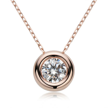 IOGOU Real D VVS1 Moissanite Neclaces 6.5mm Round Pendant for Women 100% Silver 925 Yellow Gold Color Fine Jewelry Wholesale