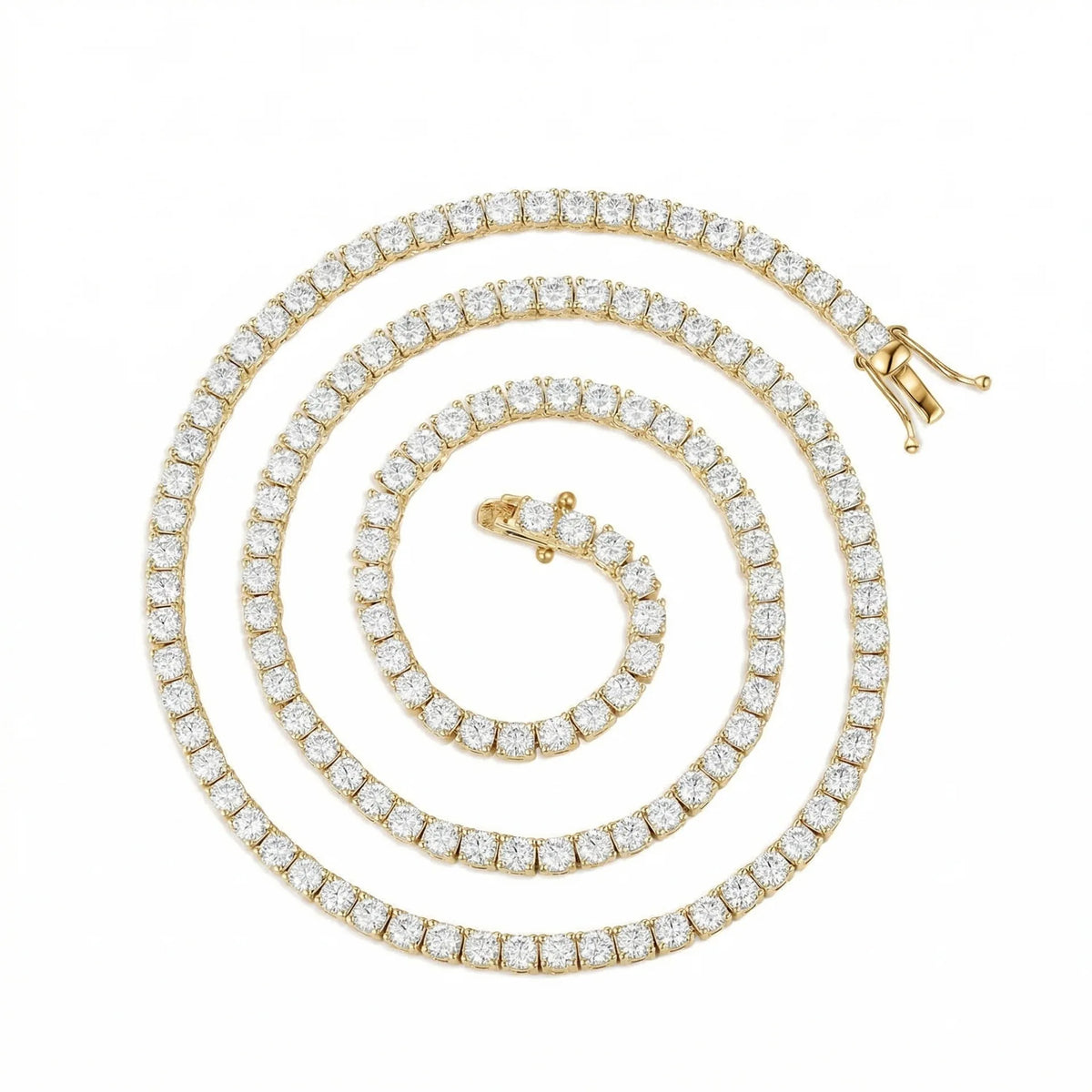 D VVS1 Full Moissanite Tennis Necklace 925 Sterling Silver 2-6mm with GRA Necklaces for Women Man Wedding Jewelry Fashion Gift