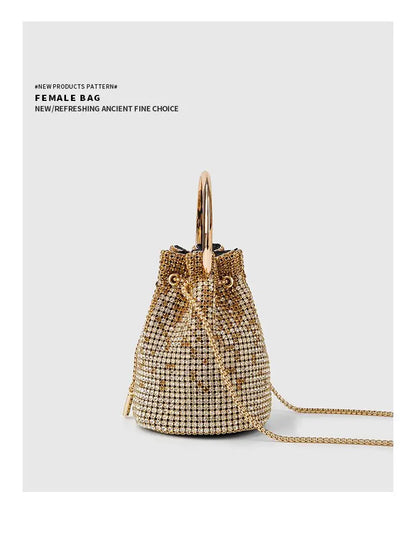 Diamond Bucket Bag for Women  Rhinestones Bling Shoulder Bags FashionTote Handbag Luxury Design Purse Crossbody Bag
