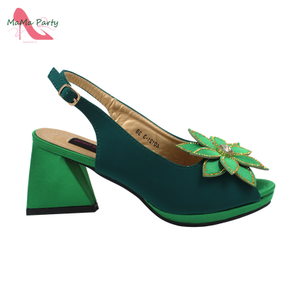 2024 New Design Special Fashion African Women Shoes Matching Bag Set High Quality with Platform Comfortable Heels for Part
