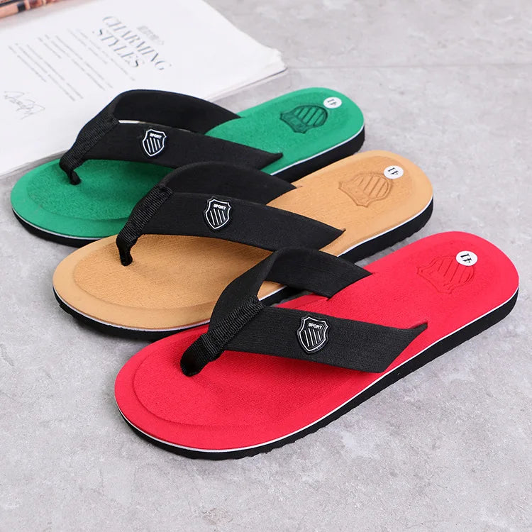 Men Flip Flops Beach Sandals Summer Slippers Non-Slip Casual Flat Shoes 2024 Slippers Indoor House Shoes For Men Outdoor Slides