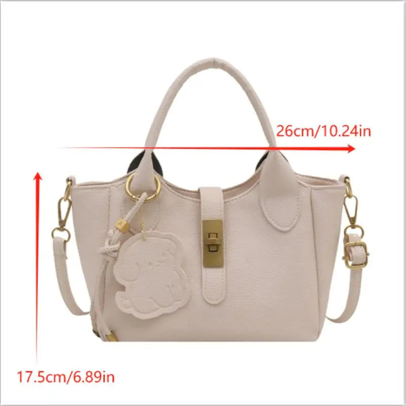 PU Portable Bucket Bag Shoulder Bag Women Fashion Versatile Crossbody Bags Zipper Handbag High Quality Tote Commuter Bags Gifts