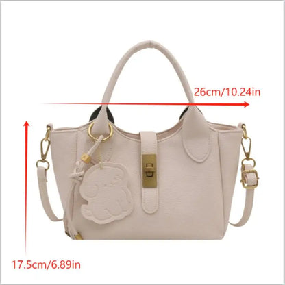 PU Portable Bucket Bag Shoulder Bag Women Fashion Versatile Crossbody Bags Zipper Handbag High Quality Tote Commuter Bags Gifts