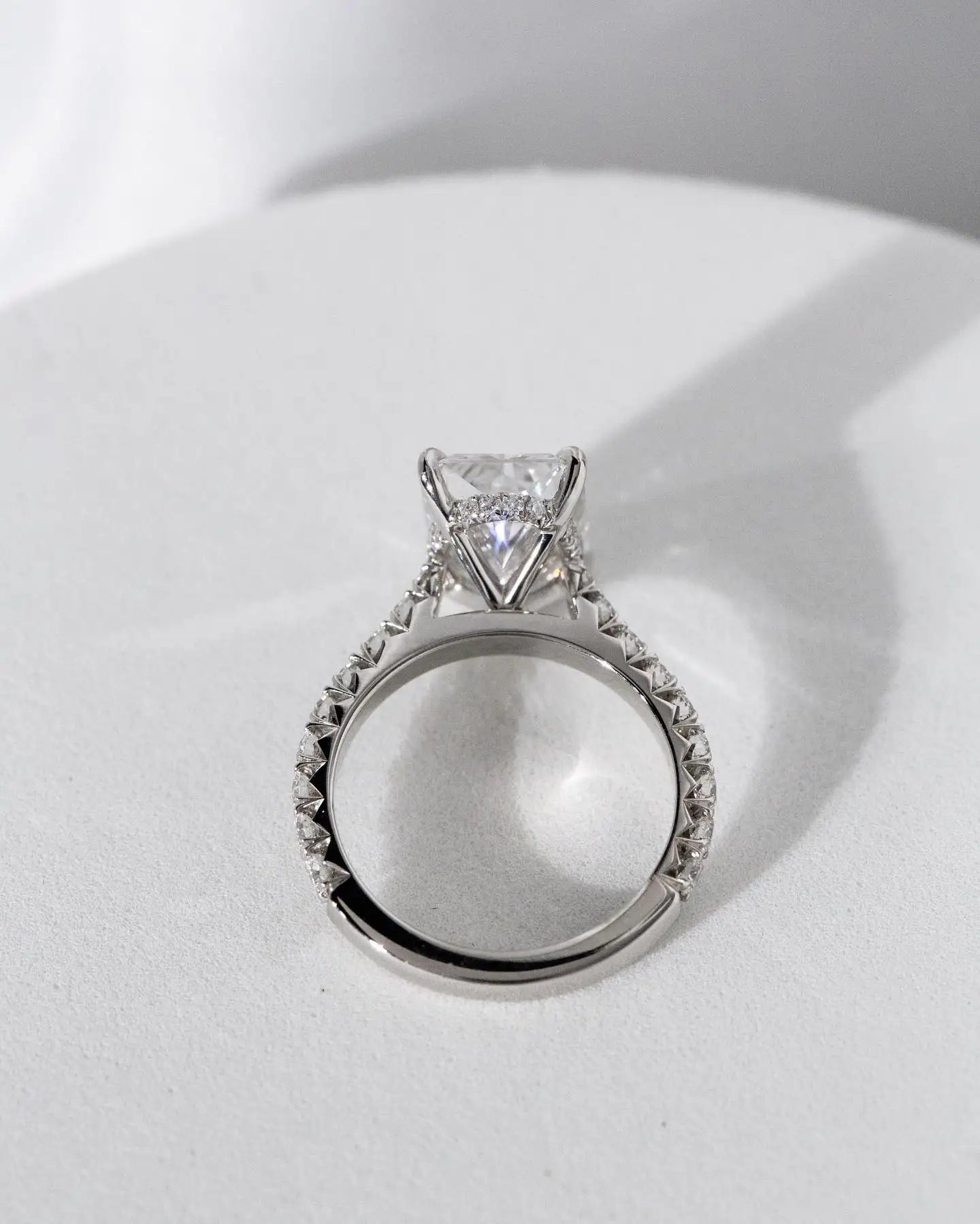 JOVOVASMILE Moissanite Engagement Ring 5 Carat 8*12mm Radiant Cut 18k White Gold Jewelry For Woman Wedding Gift lover