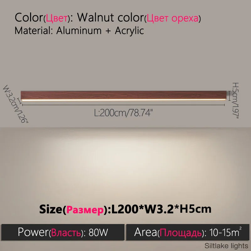 Modern Long Strip Ceiling Light Surface Mounted Minimalist Aisle Lamp Living Room Bedroom Kitchen Home Office LED Lighting