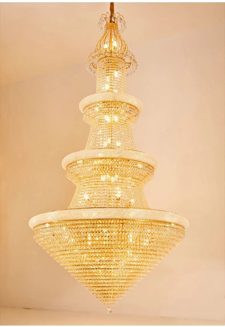 Luxury Crystal Chandeliers Home Decorate Ceiling Chandelier Lustre Duplex Loft Pendant Lights for Living Dining Room Żyrandol
