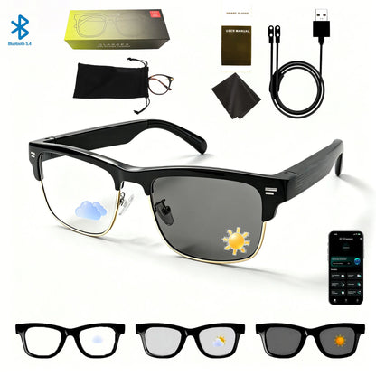Smart Glasses Ultra-Light Playback Open-Ear Speakers Sunglasses Polarized Lens Smartglasses Bluetooth Glasses for Sports Travel