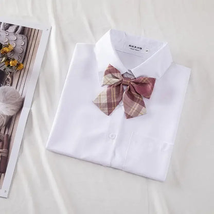 New Hot 2025 XS-3XL Women's Summer V Neck Long Sleeve Slim Casual White Shirt Tops Blouses For JK School Uniform Student Clothes