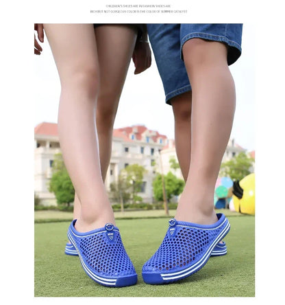 Men Shoes 2024 Beach Slippers Unisex Hollow Out Casual Women Beach Sandal Flip Flops Shoes Non-slip Size 36-45 Mens Slippers
