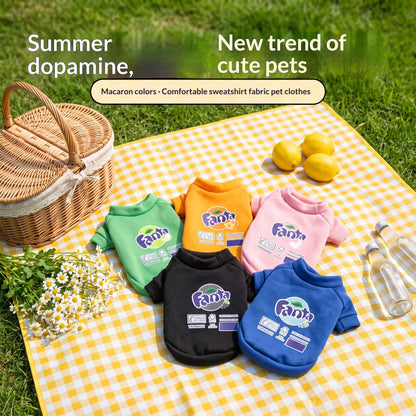 Trendy Printed Pet Sweatshirt Soft Breathable Puppy Shirts Multi Color Cute Outfit For Small Dogs Cats Spring Autumn Daily Wear