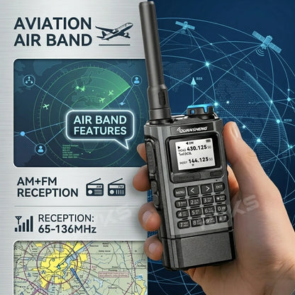 Quansheng K1 Kong Mini 5W Air Band 200Ch Communication Radio 10Km Long Range Walkie Talkie
