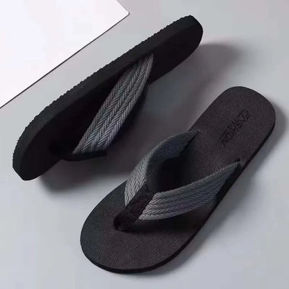 1 Pair Sandal Soft High Elasticity Flip Flops Anti-slip TPR Flat Bottom Slippers Resilience Thickened Beach Flip Flops Summer