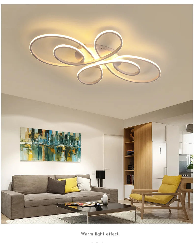 Low Floor Living Room Ceiling Lights Remote Control Modern LED Surface Mounted Light Fixture Dining Room led Ceiling Lamps Dimme