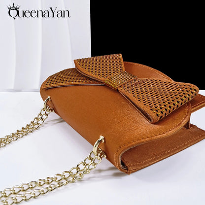 Queena Yan Sky Blue Color Peep Toe High Women Heels Shoes and Bags for Women Rhinestone Evening Party Elegant Luxury Handbag