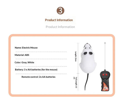 Cat Toy Simulated Remote Control Mouse Wireless Electric Mouse Cat Teaser Entertainment Self-play Pet Toy Cat Supplies