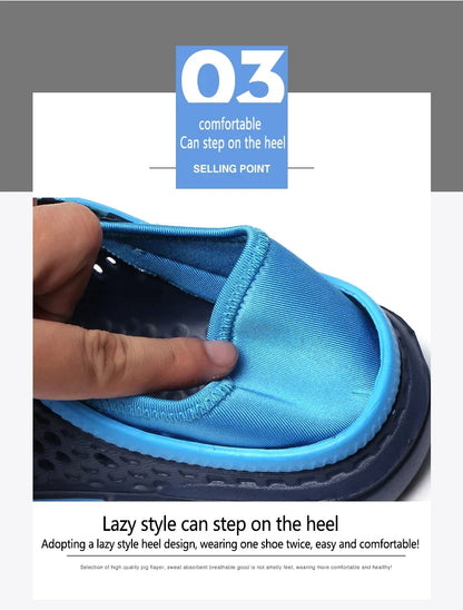 Summer Outdoor Men's Slippers Garden Clogs Male Casual Shoes Fashion Luxury Sandals Comfort Home Soft Slippers 40-47