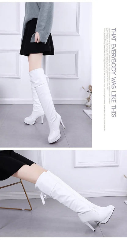 Women Boots Luxury Knight Women Length Boot Fashion Sexy Soft Leather Shoes Leather Elegant Comfortable Knee High Boots