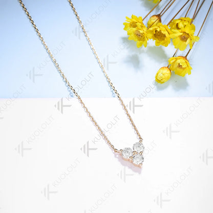 Kuololit 1CTW Moissanite Necklaces Solid 18K 14K Pendant for Women Jewelry for Engagement with Wedding Gift Classic Christmas