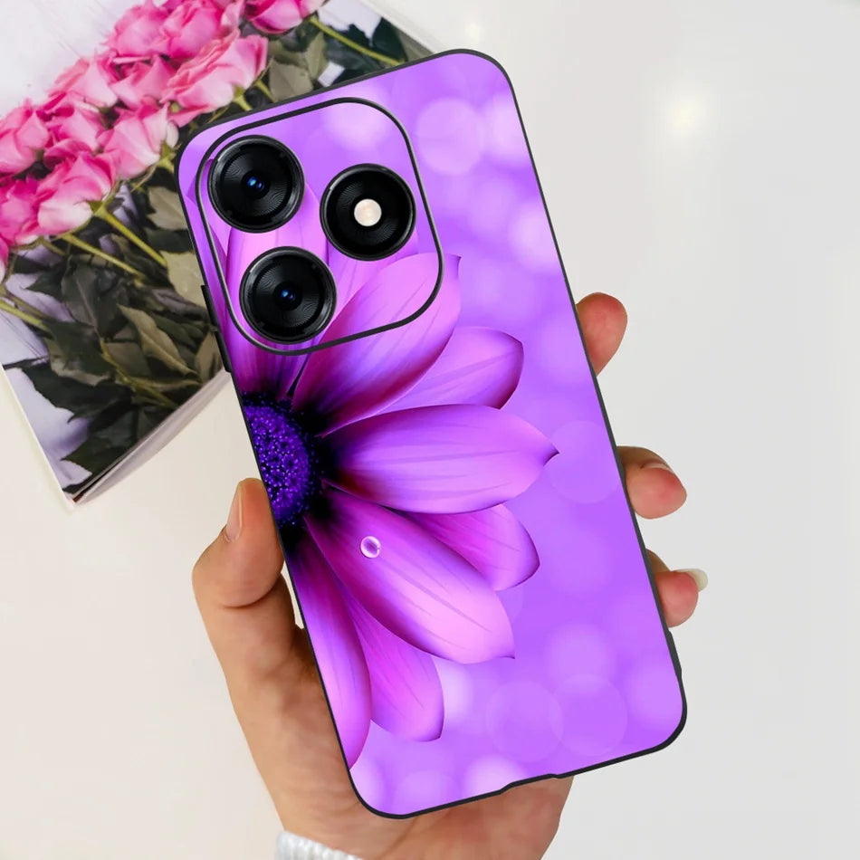 Phone Case For Tecno Spark 10 10C 2023 Fashion Flower Cat Butterfly Soft Silicone TPU Cases For Tecno Spark10 Spark10c KI5q KI5k