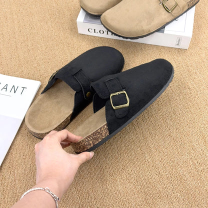 Women's Casual Closed Toe Flip-flops Summer Outdoor Slippers Couple's Flannel Sandals Comfortable Non-slip Men And Women Slides
