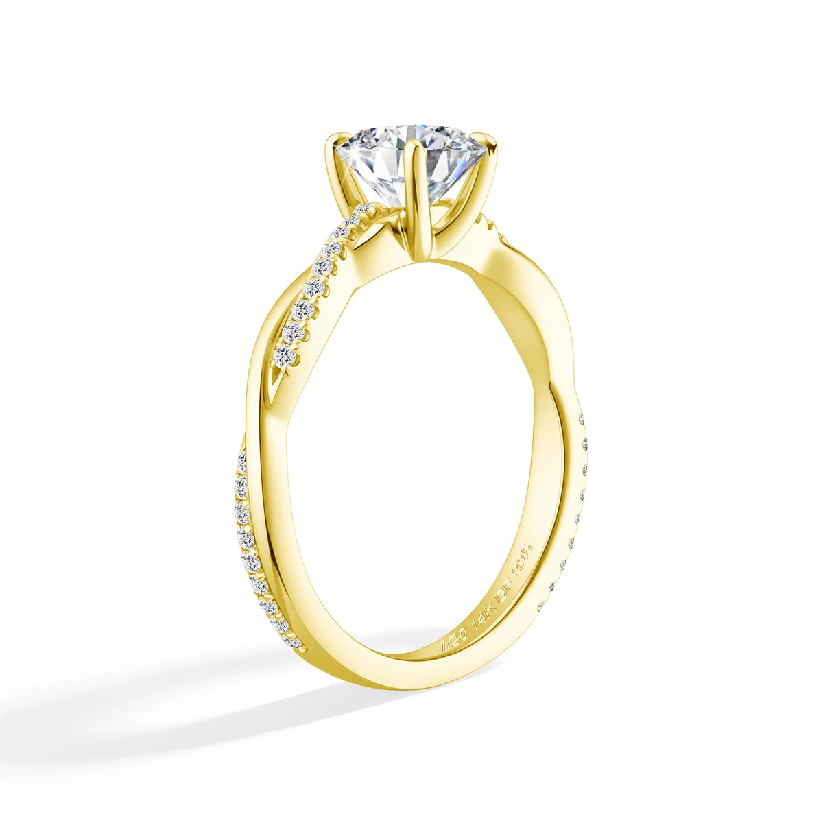 14K Gold Filled Emerald Cut 3ct Moissanite Ring Set Twisted Double Band Engagement Wedding Ring for Bride Luxury Bridal Jewelry