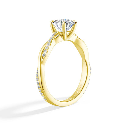 14K Gold Filled Emerald Cut 3ct Moissanite Ring Set Twisted Double Band Engagement Wedding Ring for Bride Luxury Bridal Jewelry