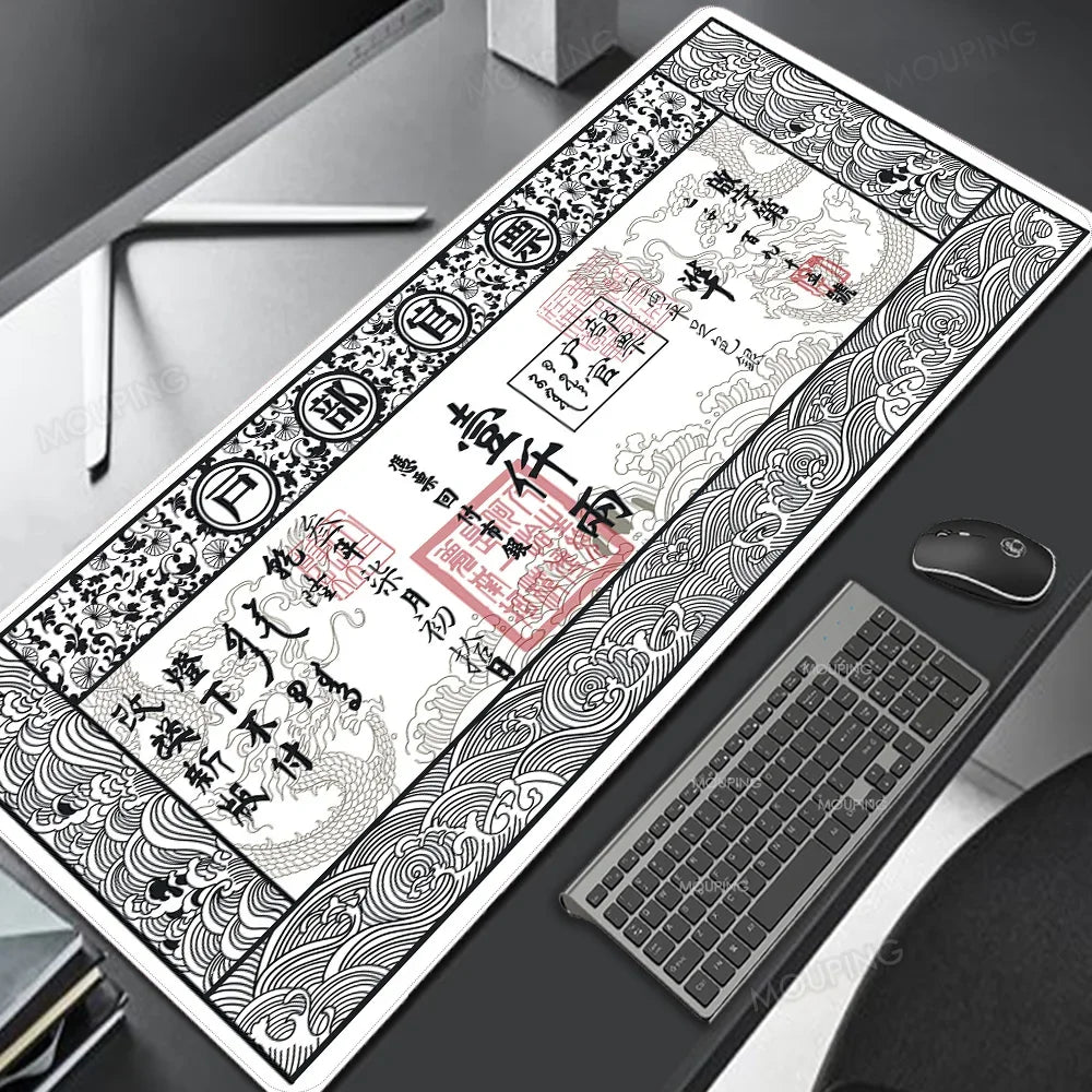Grid Desk Mat Black Mouse Pad Gamer Laptop Office Carpet Big Mousepad Xxl Anime Computer Tables Rubber Mouse Pad Large Deskmat
