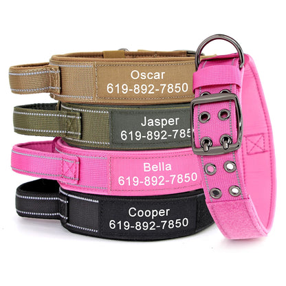 Custom Military Dog Collar Personalized Tactical Nylon Accessories Collar Adjustable Medium Large Dogs German Shepherd Collars