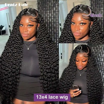 Glueless 13x4 Lace Frontal Pixie Curly Wig Human Hair 360 13x6 Deep Wave Wigs for Woman Ready to Wear Glueless Wigs 300 Density