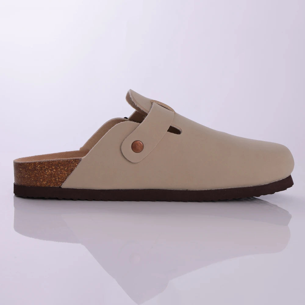 Evshine Men's Cow Suede Clogs with Arch Support Leather Mules Comfort Fashion Potato Shoe Women Cork Footbed Genuine Suede Clogs