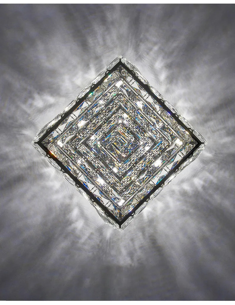 Modern Nordic Luxury Crystal LED Ceiling Light Gold Chrome Flush Mount Lamp for Living Dining Room Bedroom Home Decor Lighting