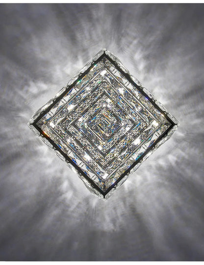 Modern Nordic Luxury Crystal LED Ceiling Light Gold Chrome Flush Mount Lamp for Living Dining Room Bedroom Home Decor Lighting