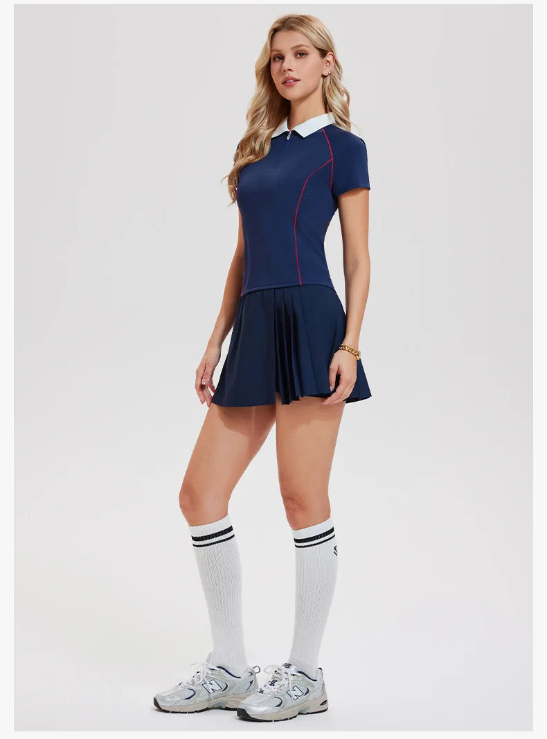 WESTSHAN EU US Size Women A-Line High-Waisted Safty Shorts Pleated Skirt Pickball Tennis Jogger Badminton Golf Sports Skirt