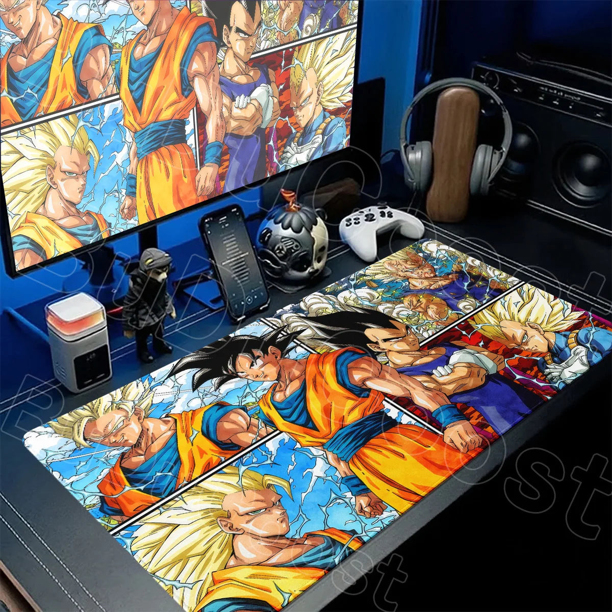Rubber Anti-slip Mouse Pad Gamer Computer Washable Dragon Ball Desk Mat XXL HD Print Goku Keyboard With Stitch Edge For LOL CSGO