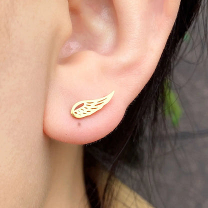 Minimalist Stainless Steel Earings Mini Heart Star Geometric Stud Earrings For Women Cute Cat Dog Flower Leaf Earrings Jewelry