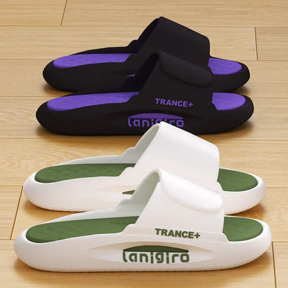 2025 New Men's Summer Slides - Trendy Outdoor/Indoor Slippers Non-Slip & Odor-Resistant Couple Matching Sandals for Home/Beach