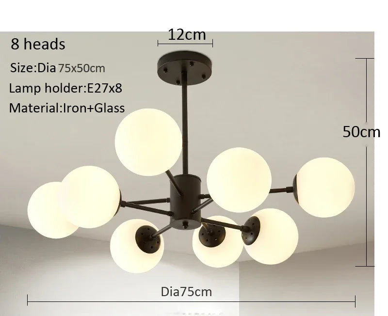 Modern Lustrous Glass Chandelier Ceiling Light Elegant Indoor Lighting for Living Room Dining Room - Luxury Room Decoration
