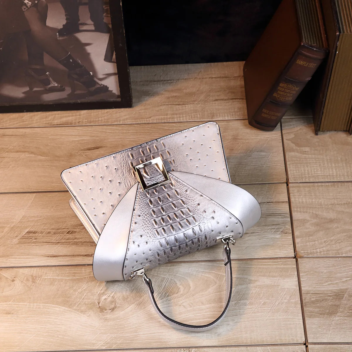 Luxury Designer Brand New Cowhide High Quality Crocodile Print Handbag Women's Fashion Single Shoulder Crossbody Bag Hot Sale