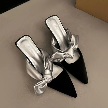 Luxury Pointed Toe Slippers Women High Heels Sandals Elegant Mules Shoes Summer 2026 New Slingback Dress Flip Flops Female Shoes