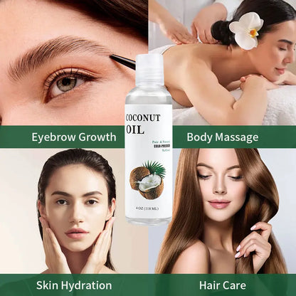 Liquid Coconut Oil 16 oz Pure Natural Organic Fractionated Carrier Oil for Skin Hair Care Massage Aromatherapy Moisturizing