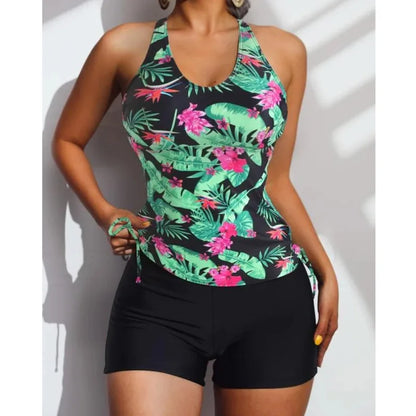 Summer 2026 Swimsuits Closed Tankini Sets Female Swimwear Push Up Beach Wear Two Piece Bathing Suits Pool Women's Swimming Suit