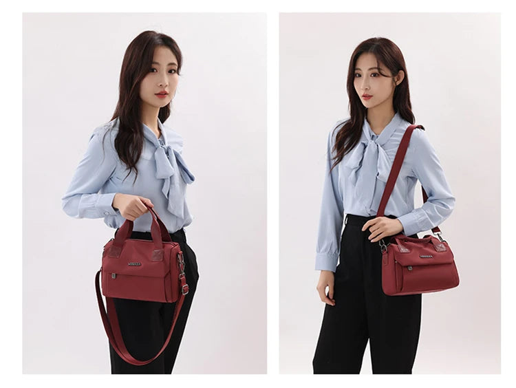 Ladies Lightweight Shoulder Bag Waterproof Nylon Handbag for Commuter Work Casual Crossbody Bags for Women Messenger Bag