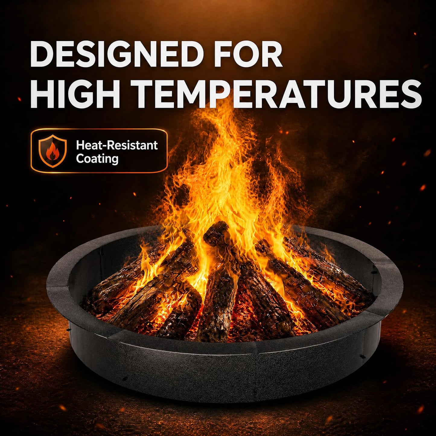 48/60 Inch Heavy Duty Fire Pit Ring For Outside, 1.4mm Carbon Steel Round Fire Pit Insert Liner For Backyard Patio Garden Camping DIY