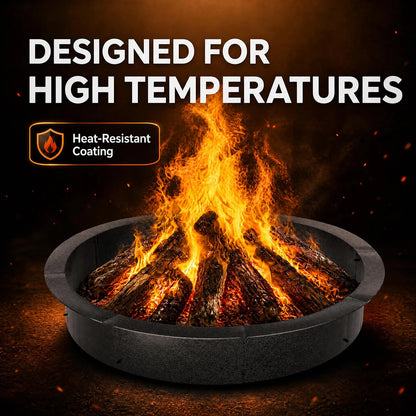 48/60 Inch Heavy Duty Fire Pit Ring For Outside, 1.4mm Carbon Steel Round Fire Pit Insert Liner For Backyard Patio Garden Camping DIY