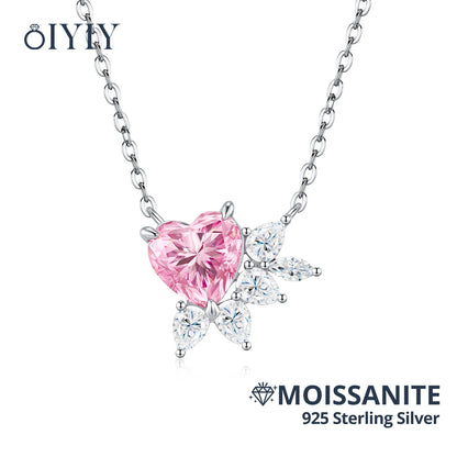 OIYIY Moissanite Necklace for Women 925 Sterling Silver D VVS1 GRA Certified Lab Grown Diamond Pendant Luxury Fine Jewelry Gift