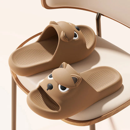 Soft Sole Cute Dog EVA Home Slippers for Women Summer 2026 Non Slip Platform Couple Slippers Outdoor Beach Shoes Slides Woman 45