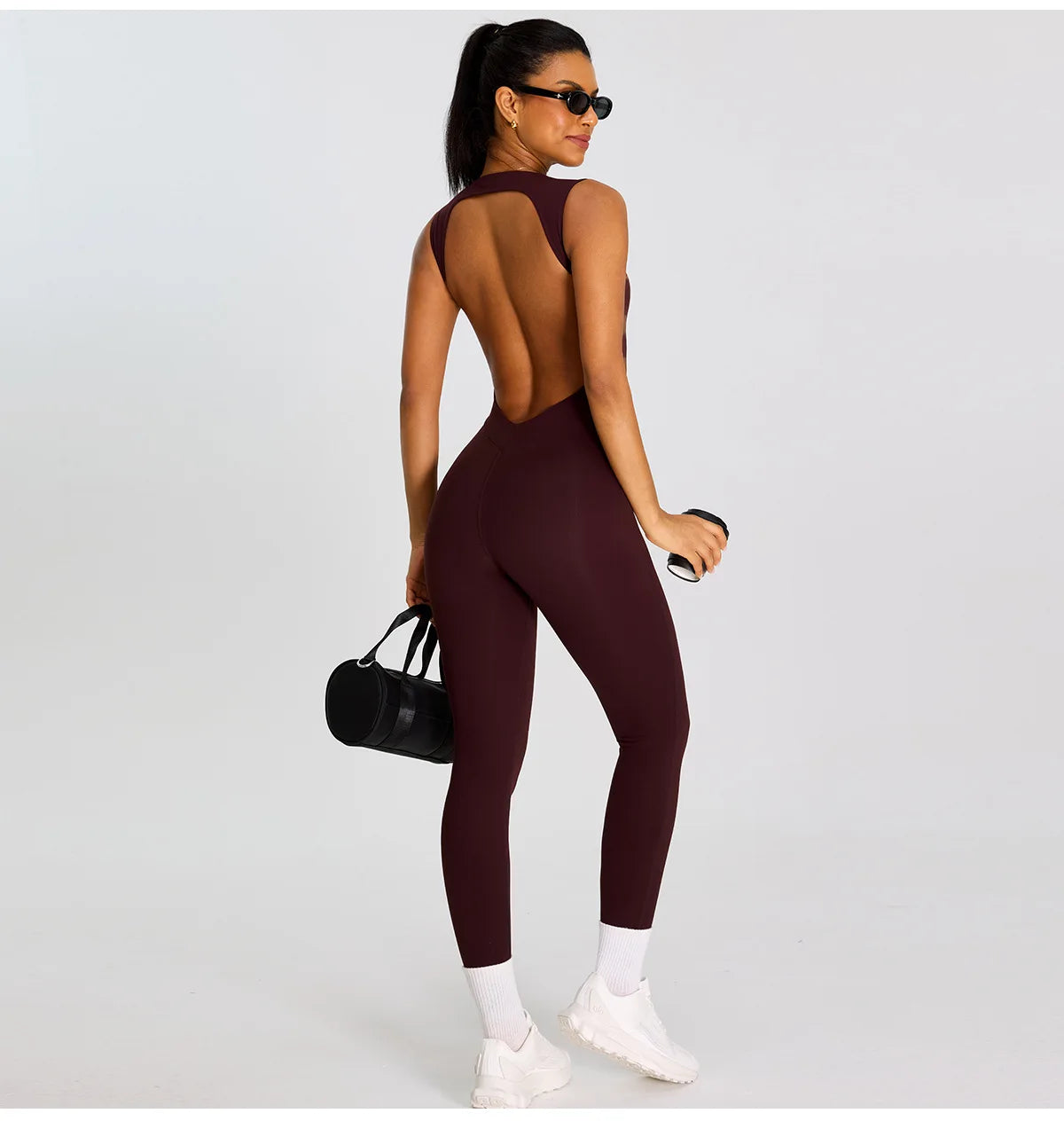 Summer Women Sleeveless Back Hollow Jumpsuit Fitness Sport Bodysuit Yoga Clothing Female Breathable Gym Overalls Workout Clothes